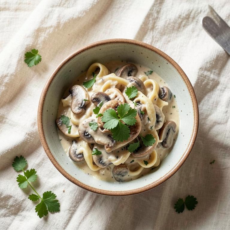 Pâtes crémeuses aux champignons